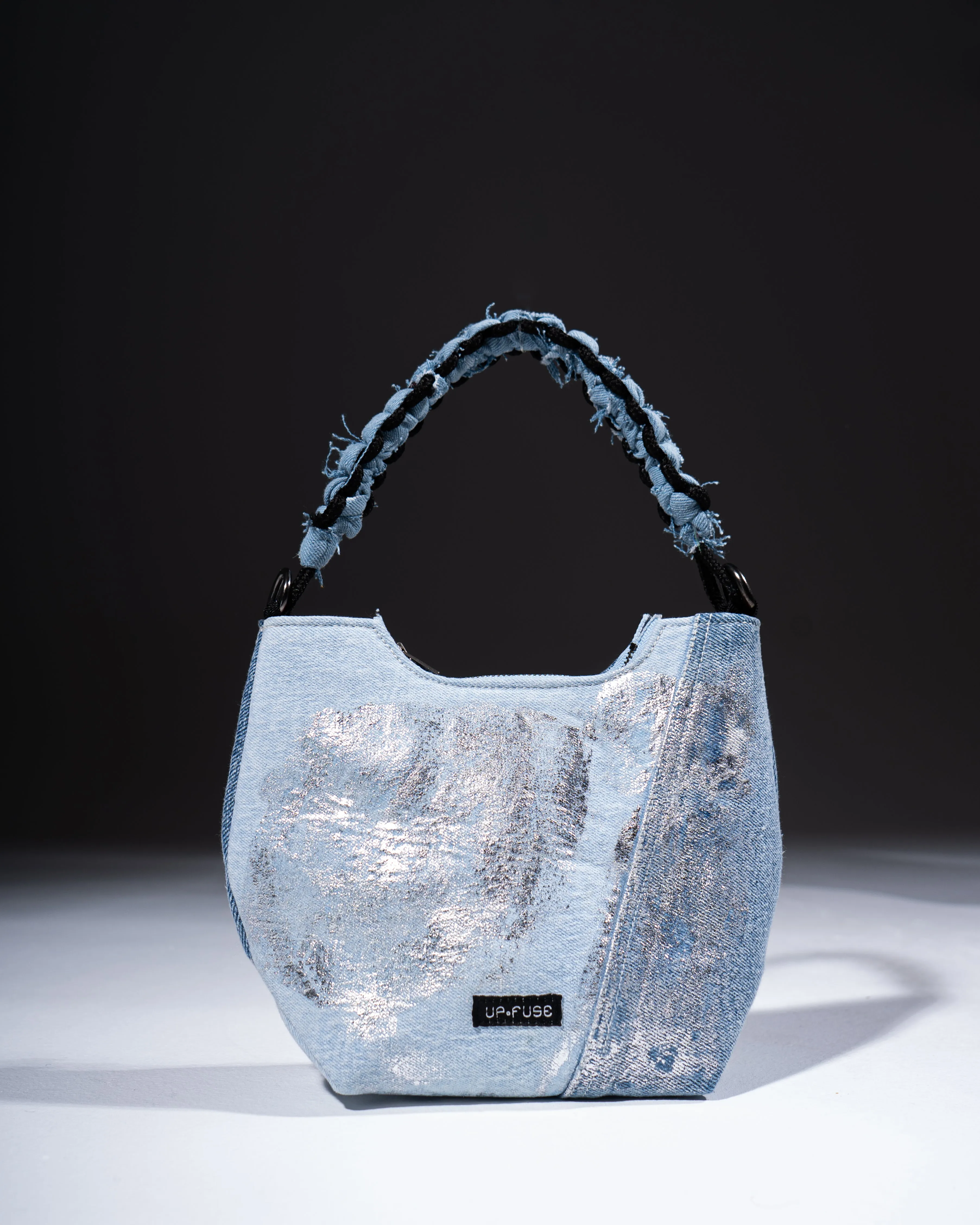 Denim Affair Metallic Silver Mini Luna in Ice Blue