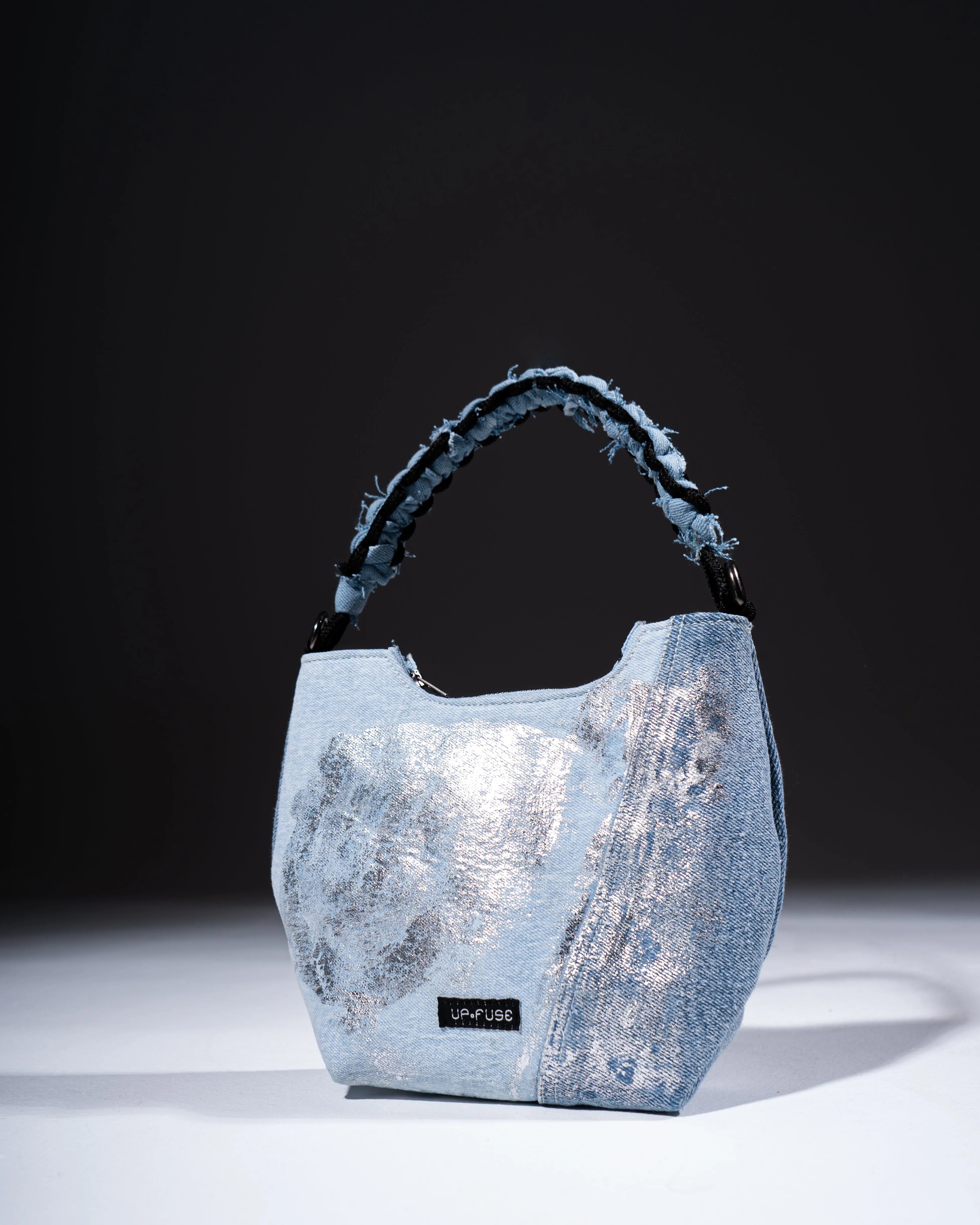 Denim Affair Metallic Silver Mini Luna in Ice Blue