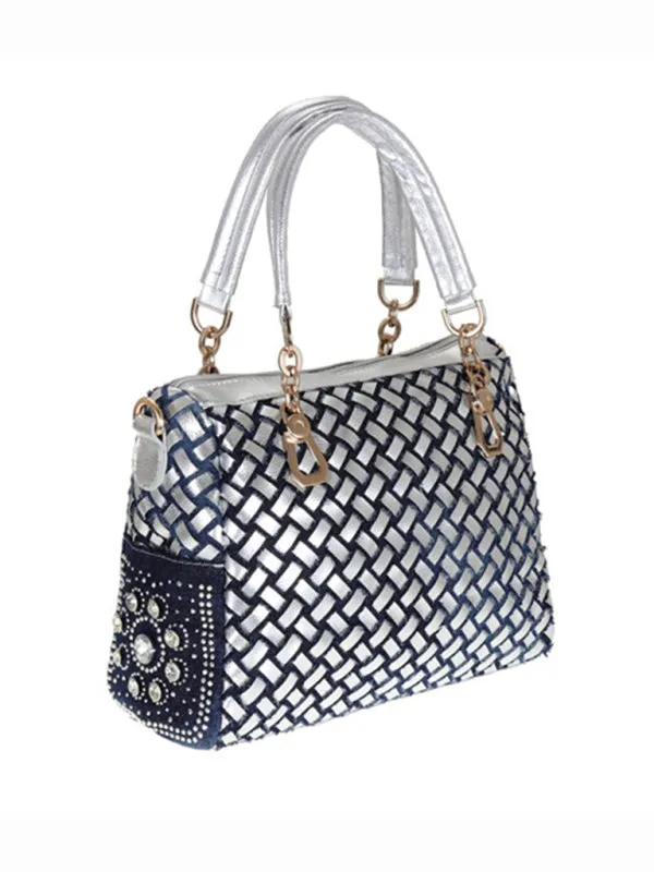 Denim Bag Canvas Hand-held Diamond Shoulder Crossbody Tote Bag
