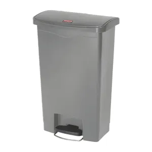 DY115 Rubbermaid Slim Jim Step On Front Step Pedal Bin Grey 50Ltr