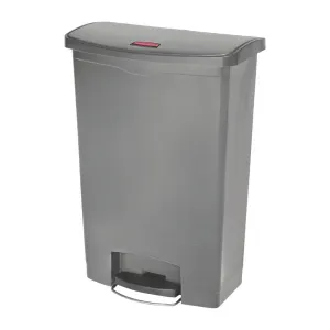 DY117 Rubbermaid Slim Jim Step On Front Step Pedal Bin Grey 90Ltr