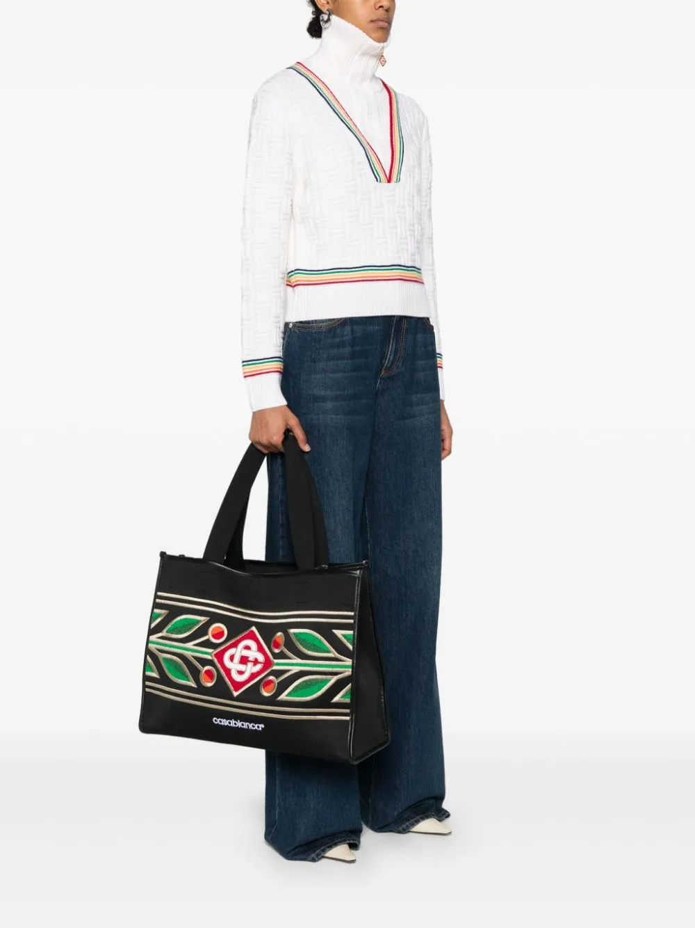 embroidered tote bag