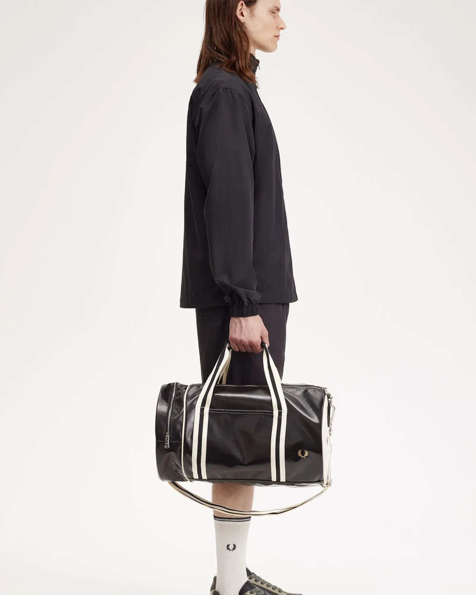 Fred Perry Classic Barrel Bag - Black / Ecru