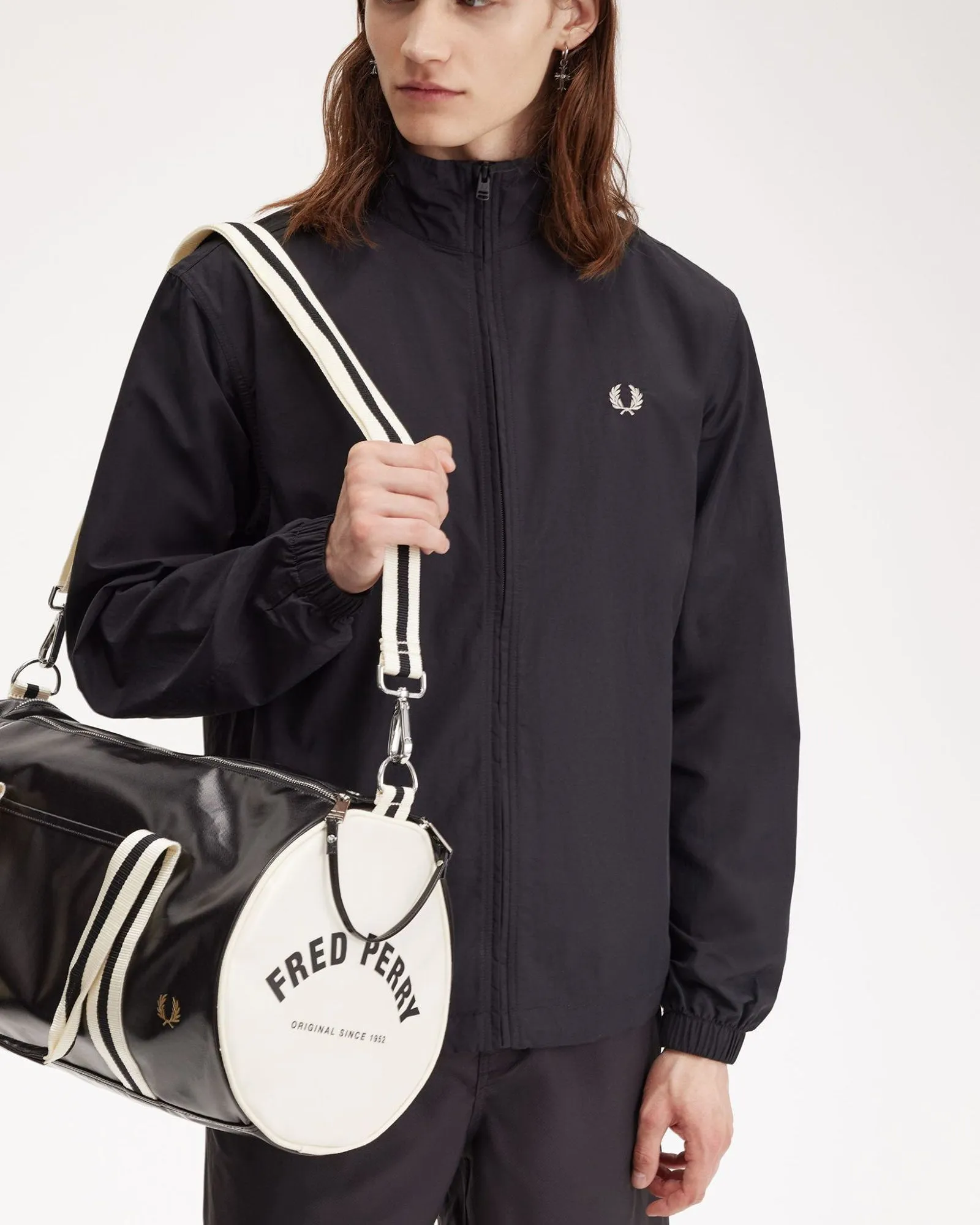 Fred Perry Classic Barrel Bag - Black / Ecru