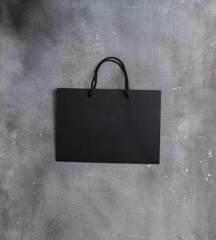 FSC® Black Dyed Rope Handle Paper Bags - 310x120x220mm