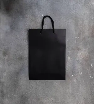 FSC® Black Matt Laminated Rope Handle Paper Bags - 250x80x350mm