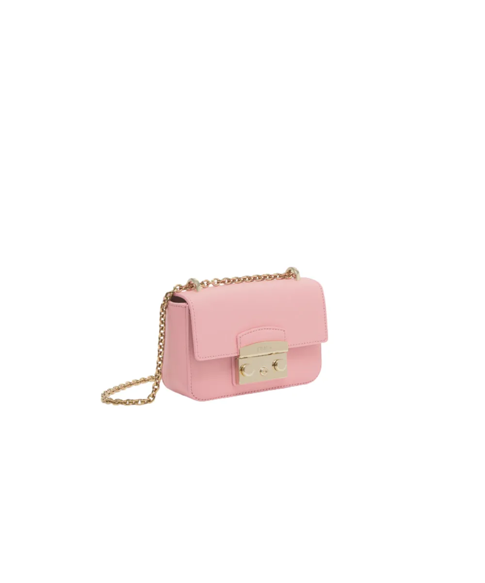 FURLA METROPOLIS MINI CROSSBODY BAG IN PINK
