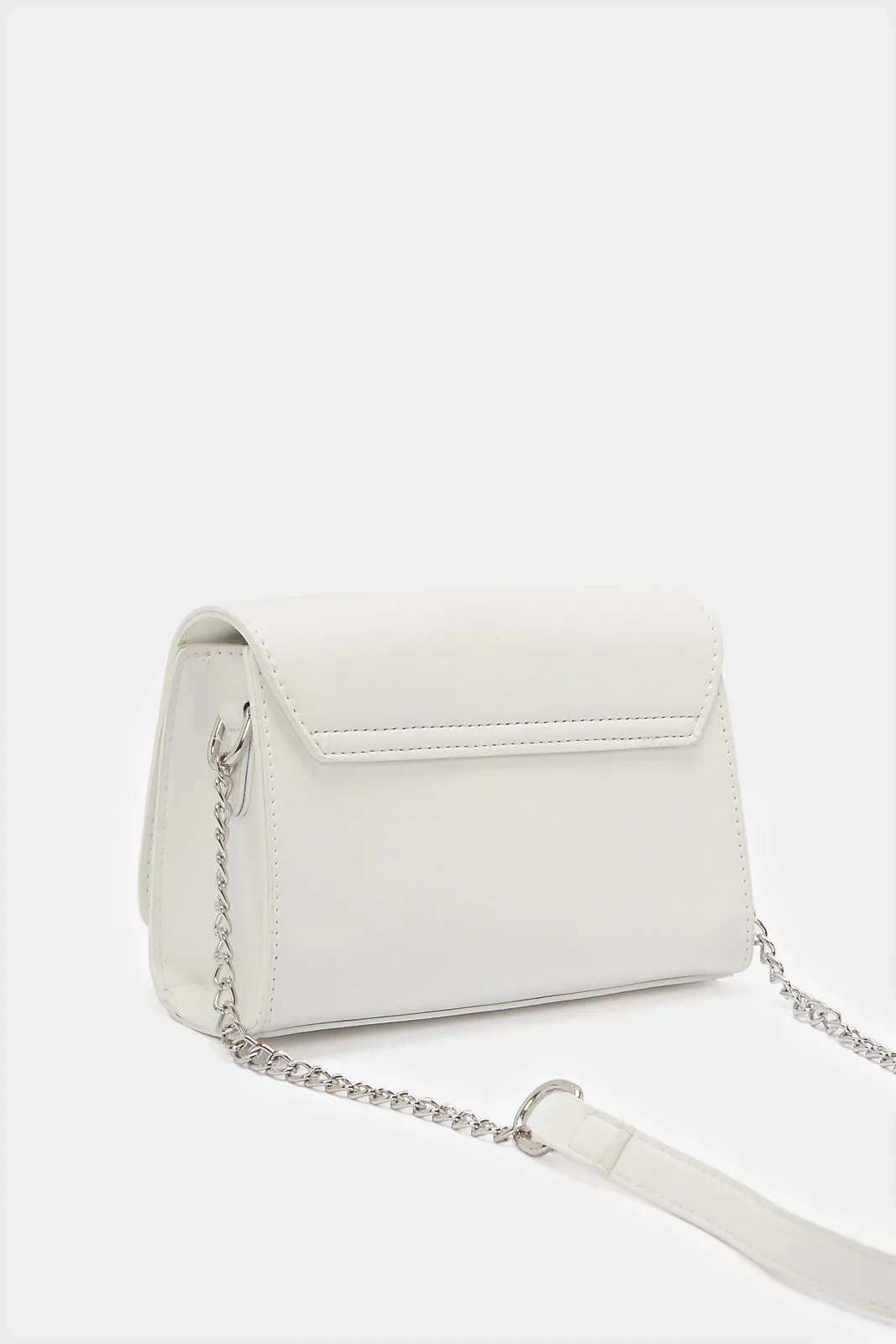 Girls White Bow Embellished Crossbody Bag