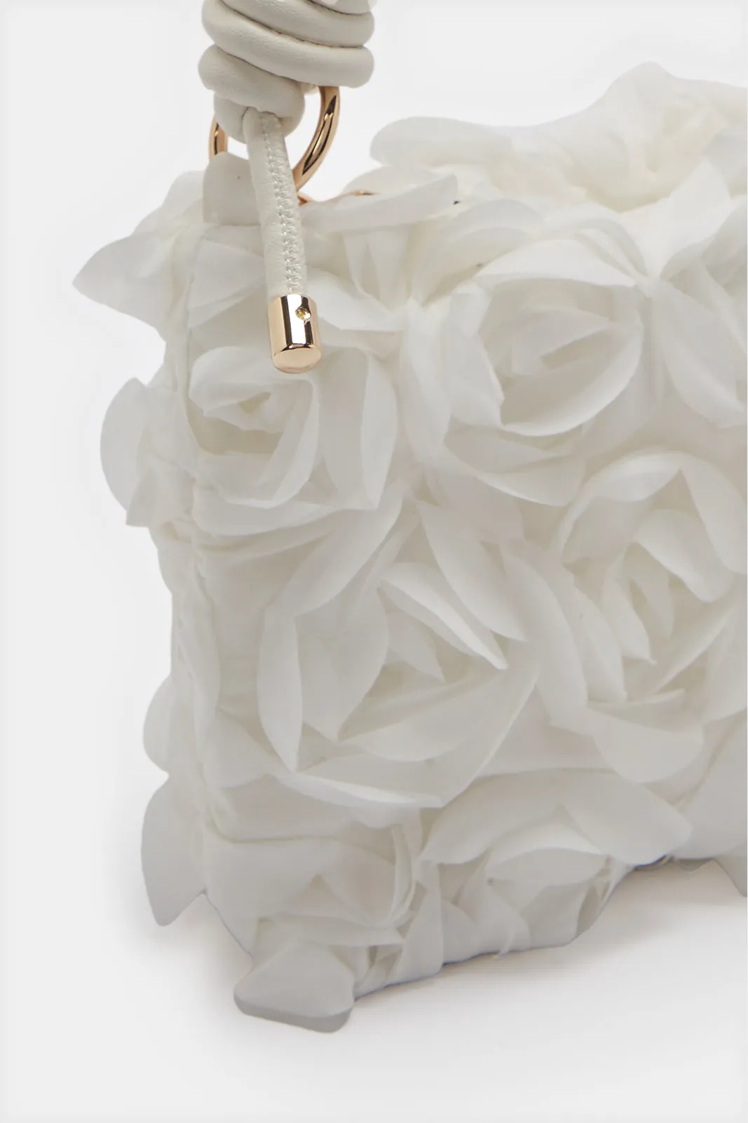 Girls White Floral Embellished Crossbody Bag