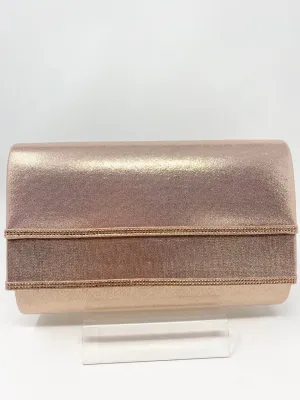 Glamour Alanis Rose Gold Diamante Box Clutch Bag