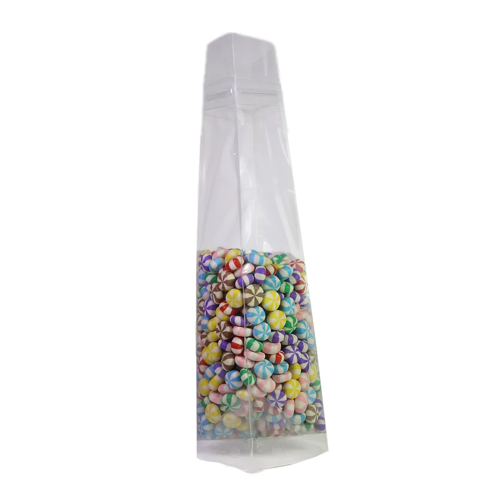 Glossy Clear Plastic Mylar Stand Up Packaging Bag Dry Follow Liquid Storage Reusable Eco Zip Lock Pouch
