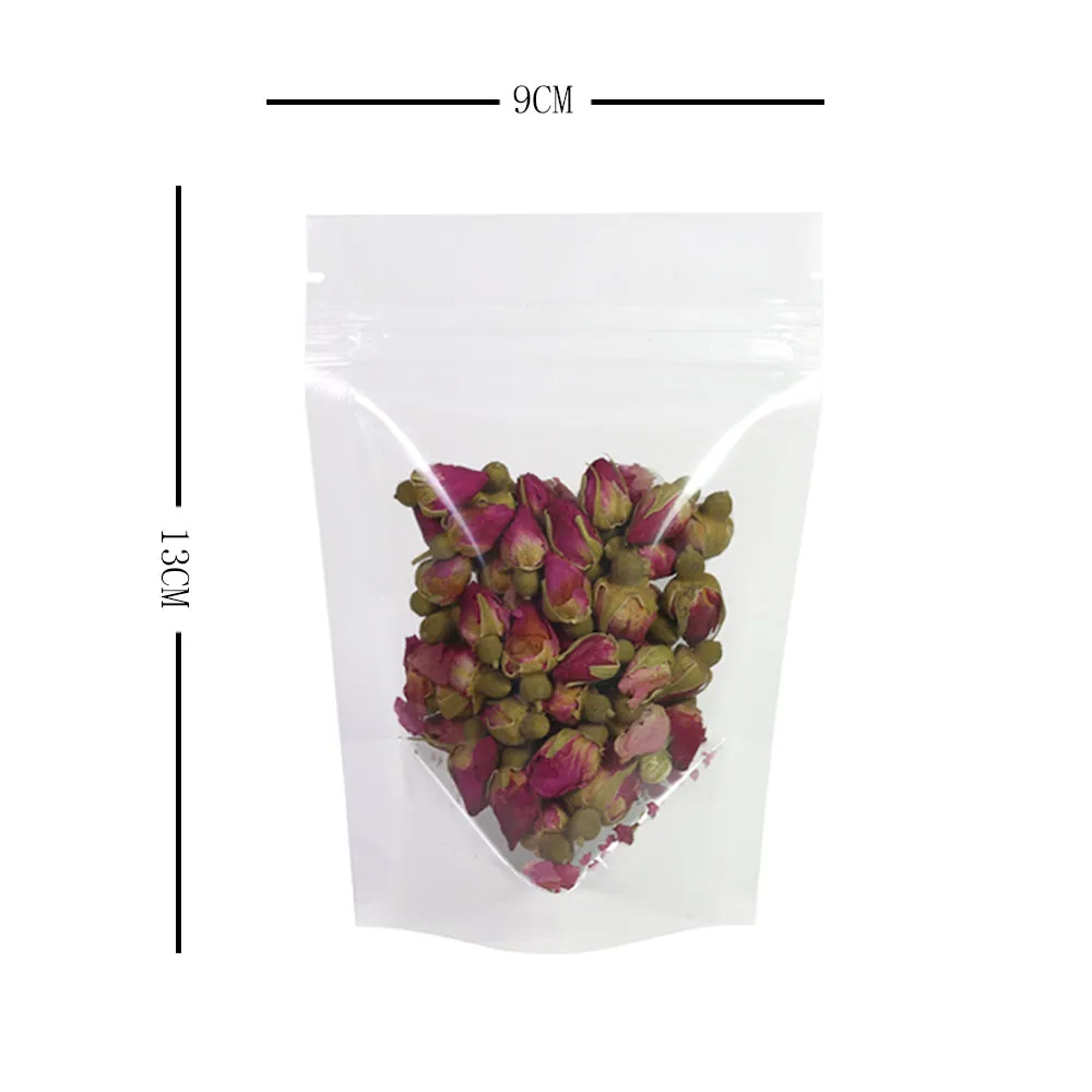 Glossy Clear Plastic Mylar Stand Up Packaging Bag Dry Follow Liquid Storage Reusable Eco Zip Lock Pouch