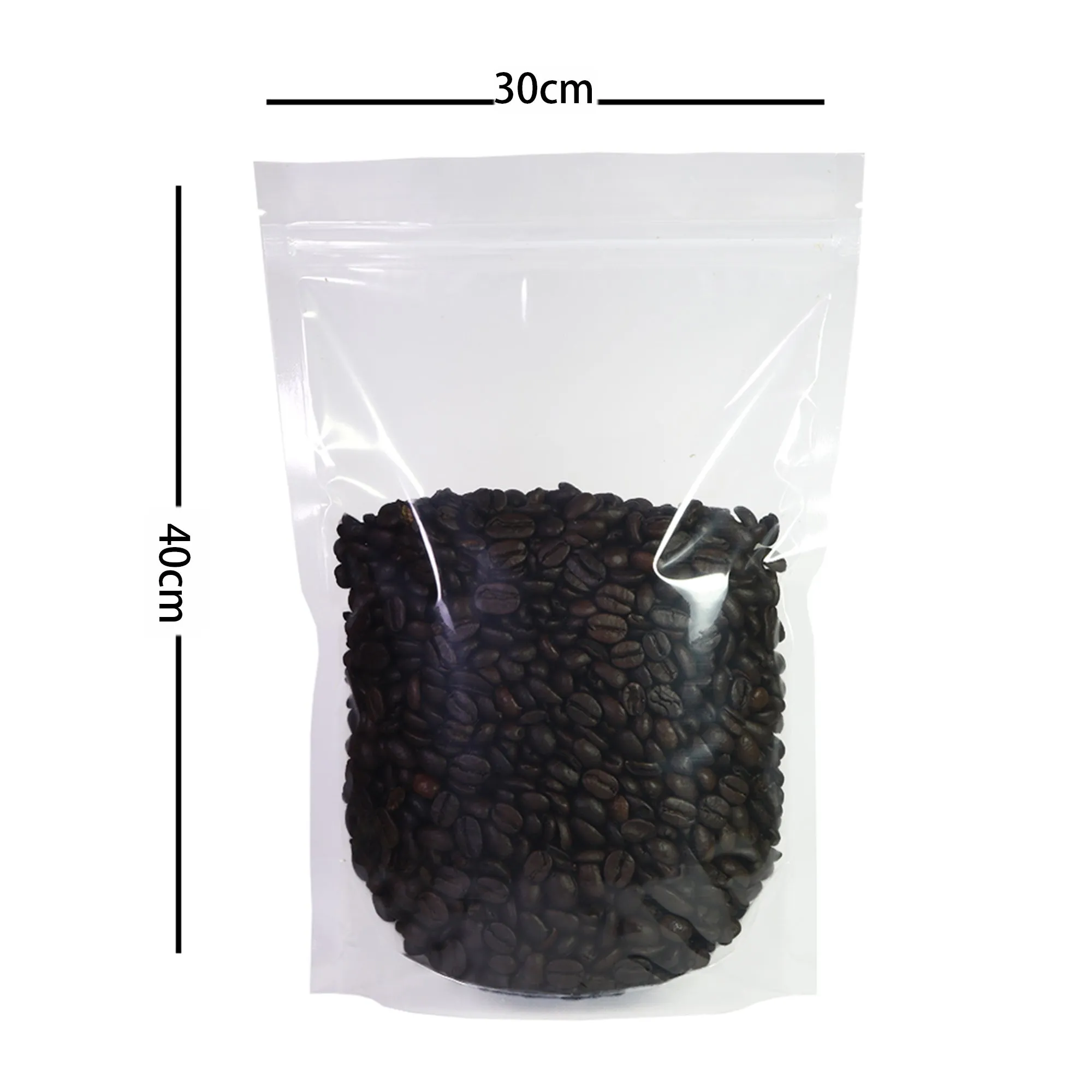 Glossy Clear Plastic Mylar Stand Up Packaging Bag Dry Follow Liquid Storage Reusable Eco Zip Lock Pouch