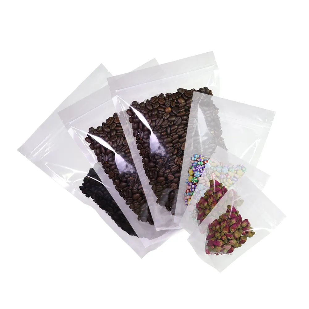 Glossy Clear Plastic Mylar Stand Up Packaging Bag Dry Follow Liquid Storage Reusable Eco Zip Lock Pouch