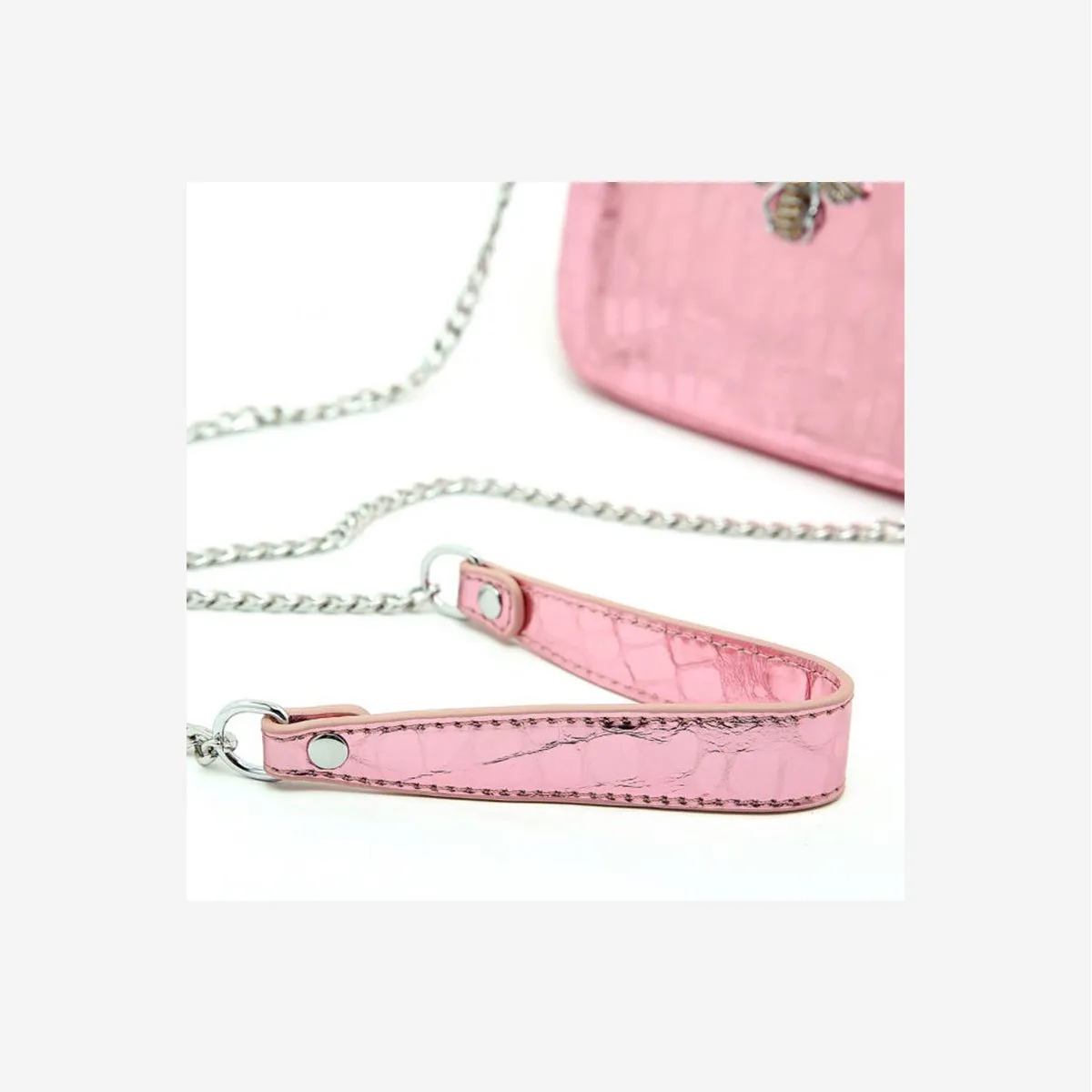 GLOSSY ROSE GENUINE LEATHER BAG