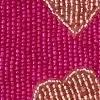 Gold & Fuchsia Multi-Heart Beaded Coin Pouch