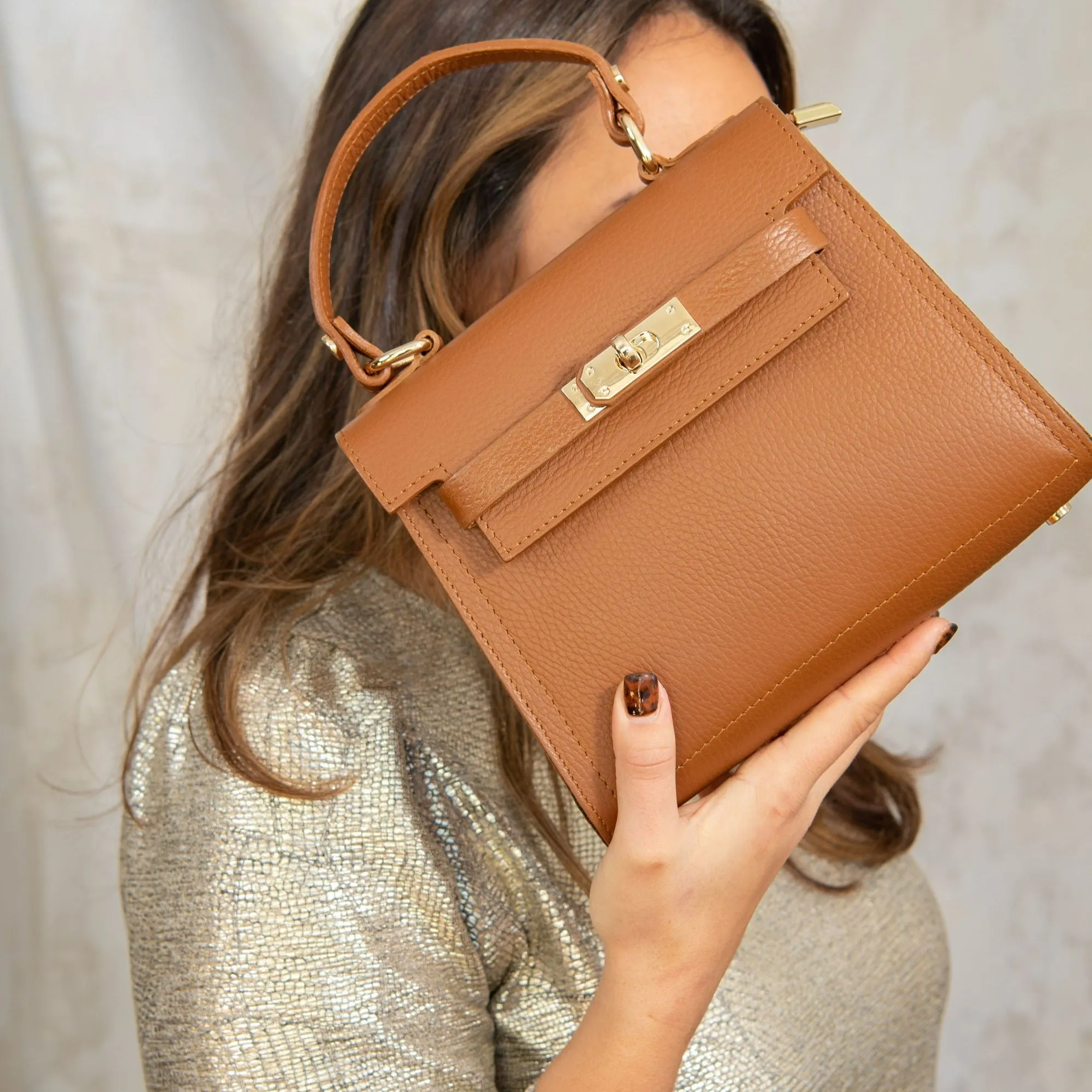 Grace Leather Top handle Crossbody Bag
