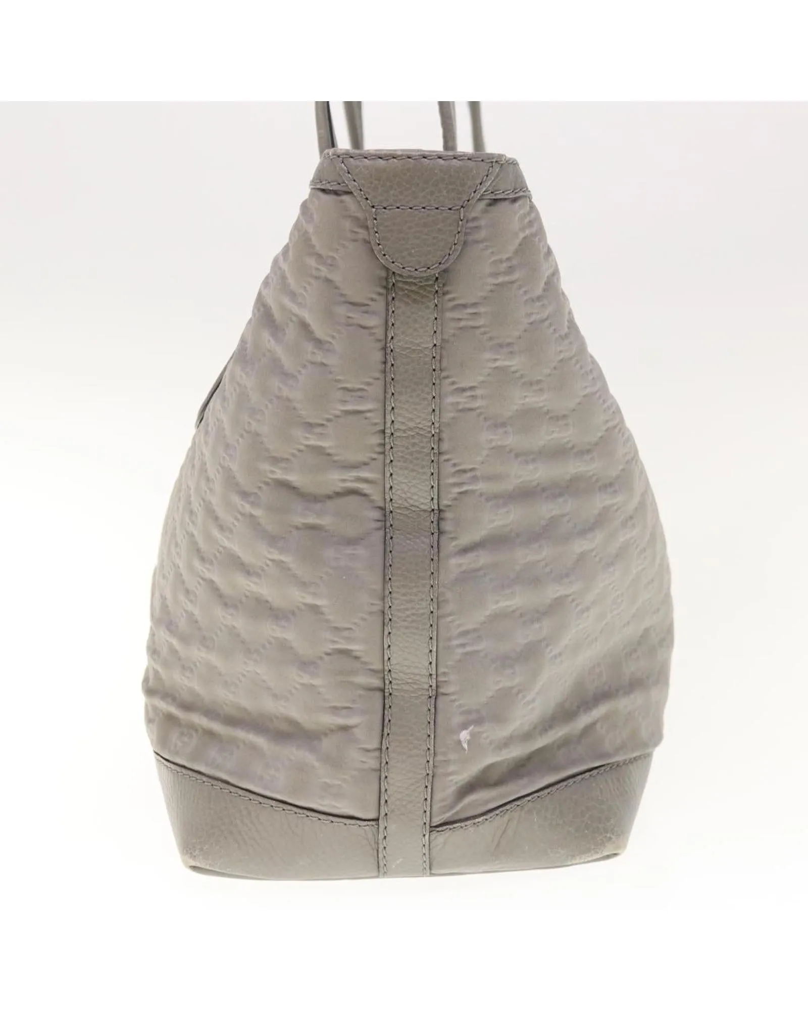 Gray Nylon Tote Bag with Name Tag - Italian-Made