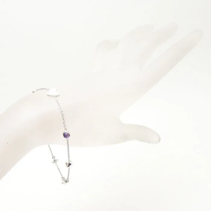 Gucci Heart Tag Bracelet Amethyst Size 8