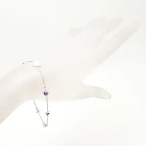 Gucci Heart Tag Bracelet Amethyst Size 8