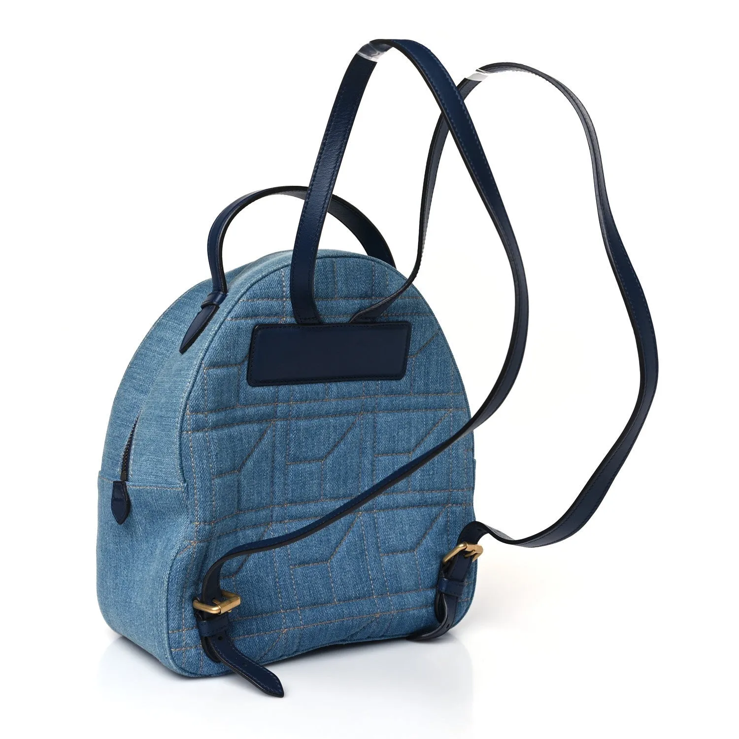 Gucci Kura Denim Matelasse Cubic Pearl