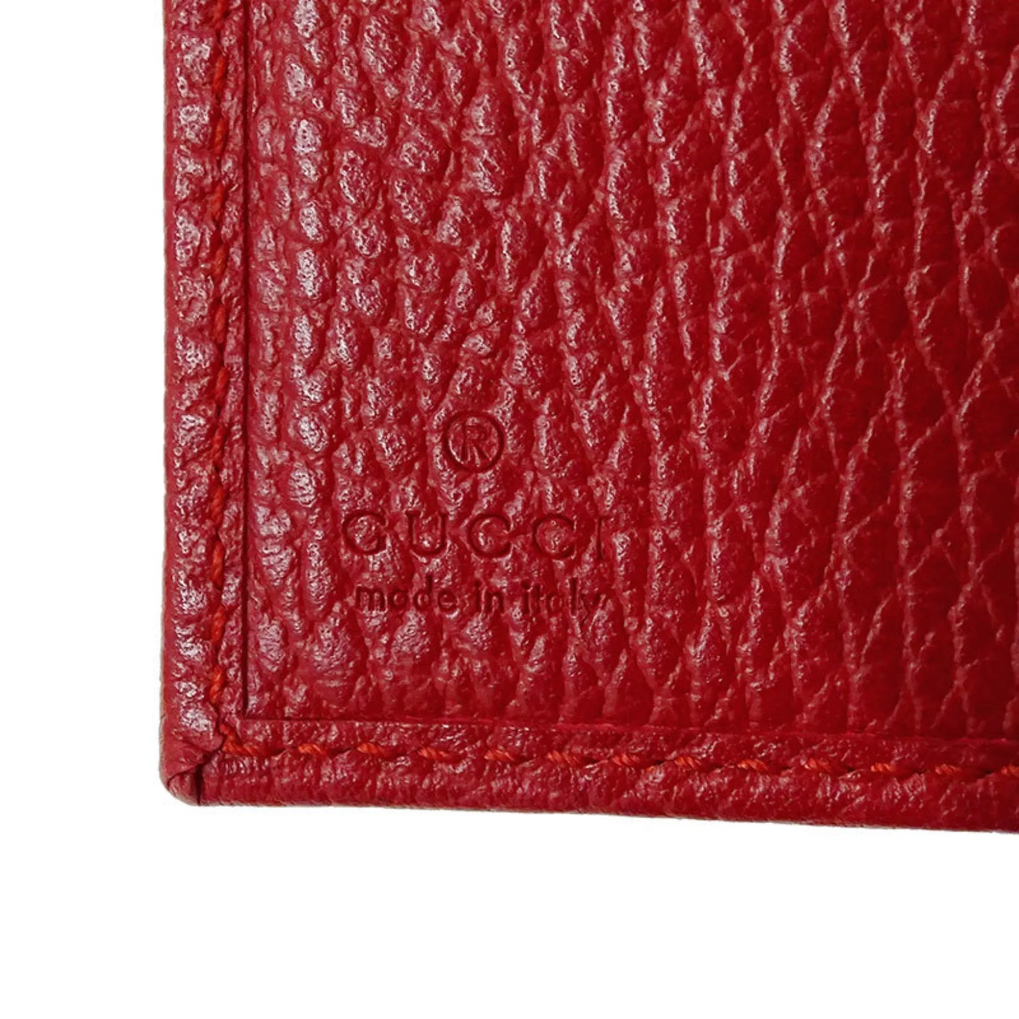 Gucci Wallet Women's Trifold Petit Marmont Leather 474746 Red Compact