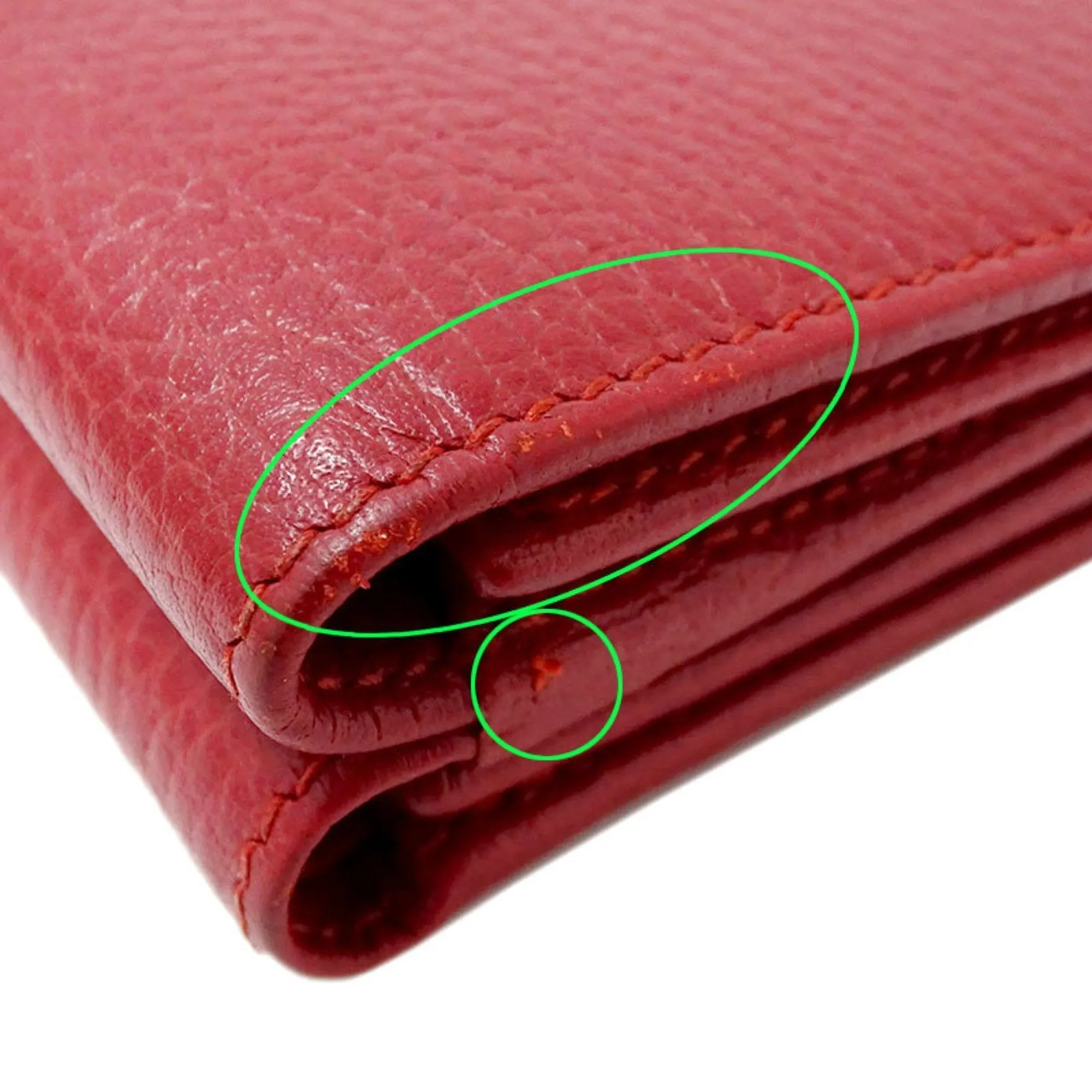 Gucci Wallet Women's Trifold Petit Marmont Leather 474746 Red Compact