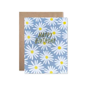 Happy Birthday Daisies Card (Blue)
