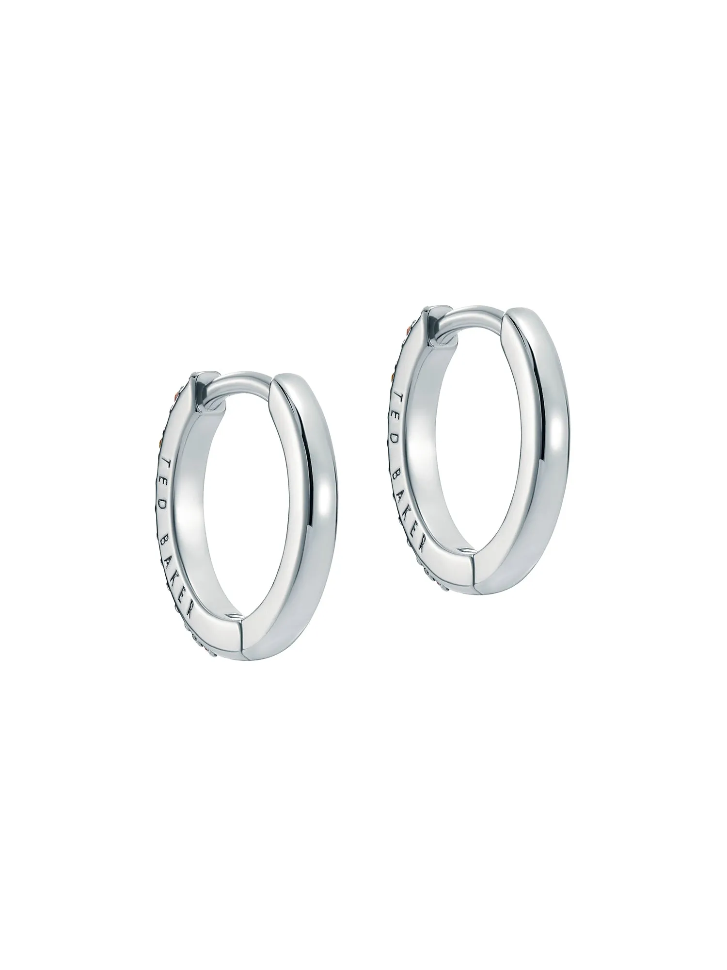 Heplie Rainbow Crystal Hoop Earrings (14Mm) Silver