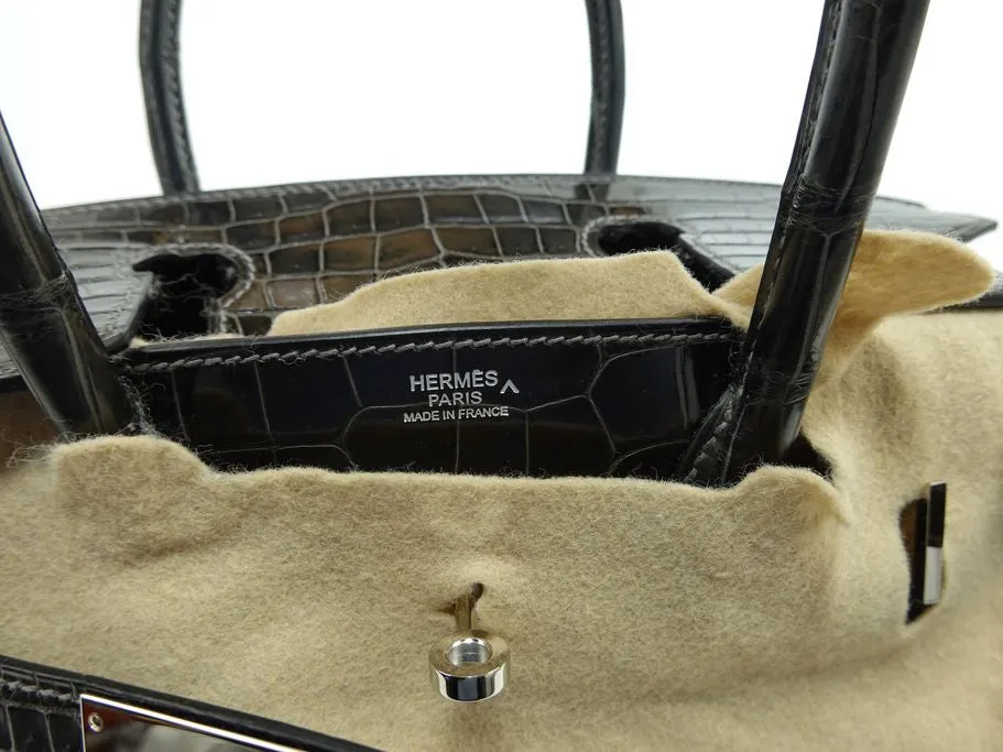 Hermès Birkin 30 Graphite Porosus Crocodile