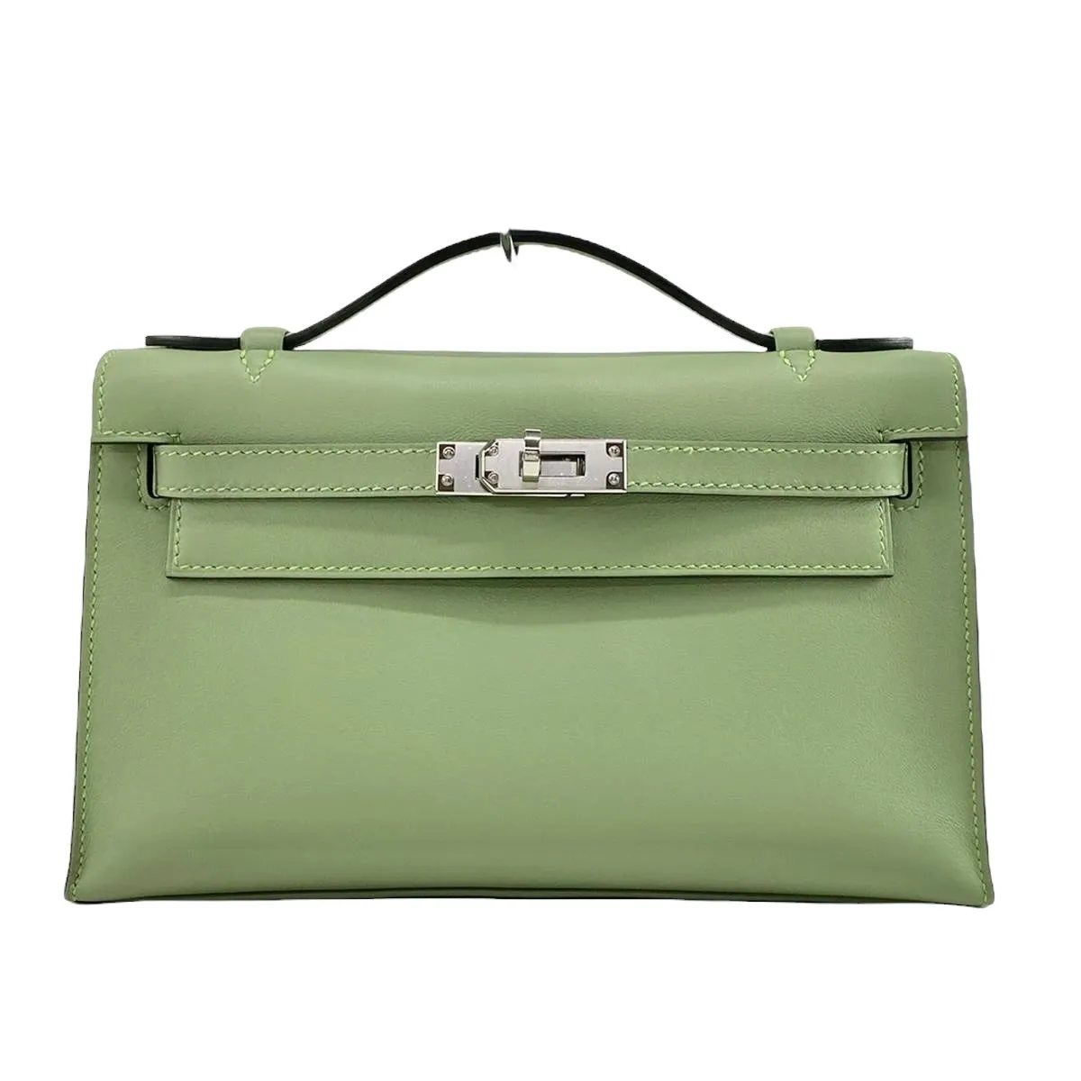Hermès Kelly Pochette Vert Criquet Veau Swift