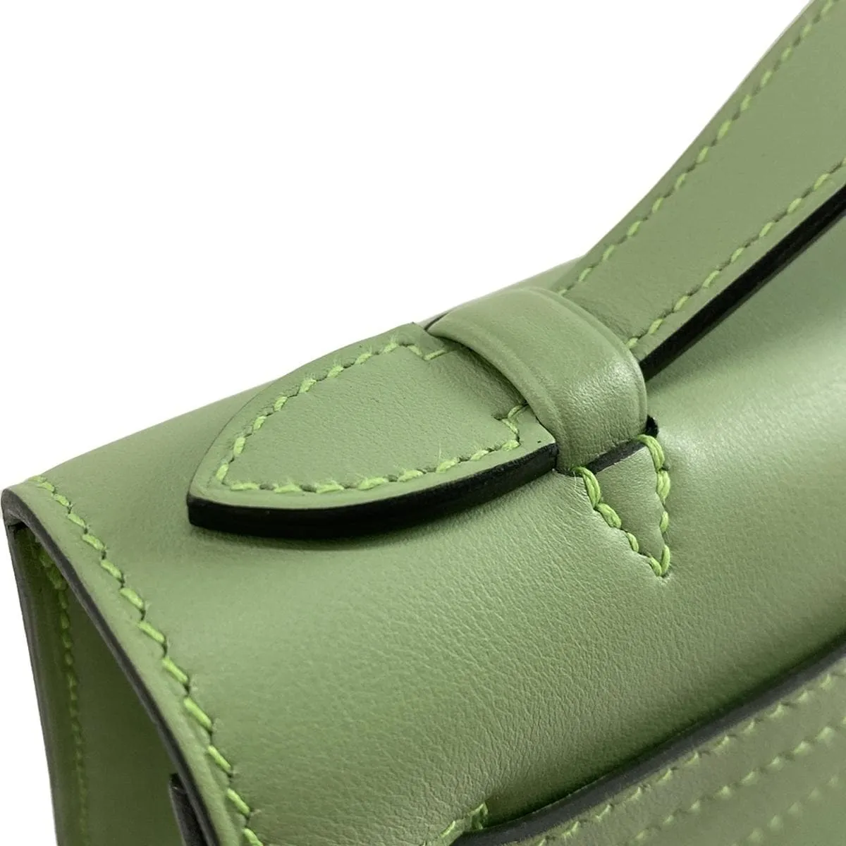 Hermès Kelly Pochette Vert Criquet Veau Swift