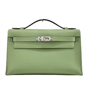Hermès Kelly Pochette Vert Criquet Veau Swift