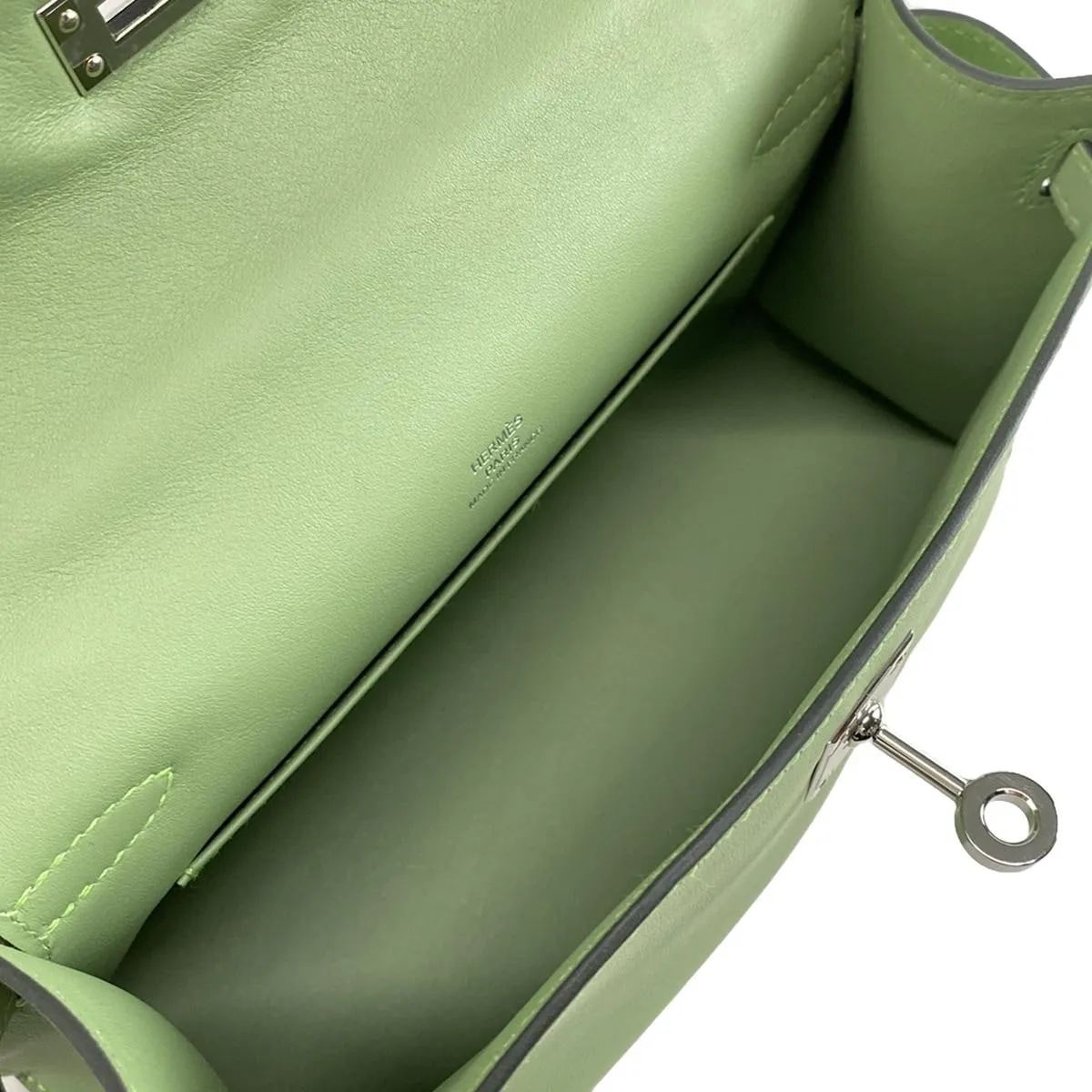 Hermès Kelly Pochette Vert Criquet Veau Swift