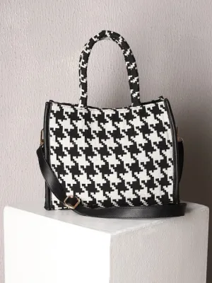 Houndstooth Printed Mini Bag