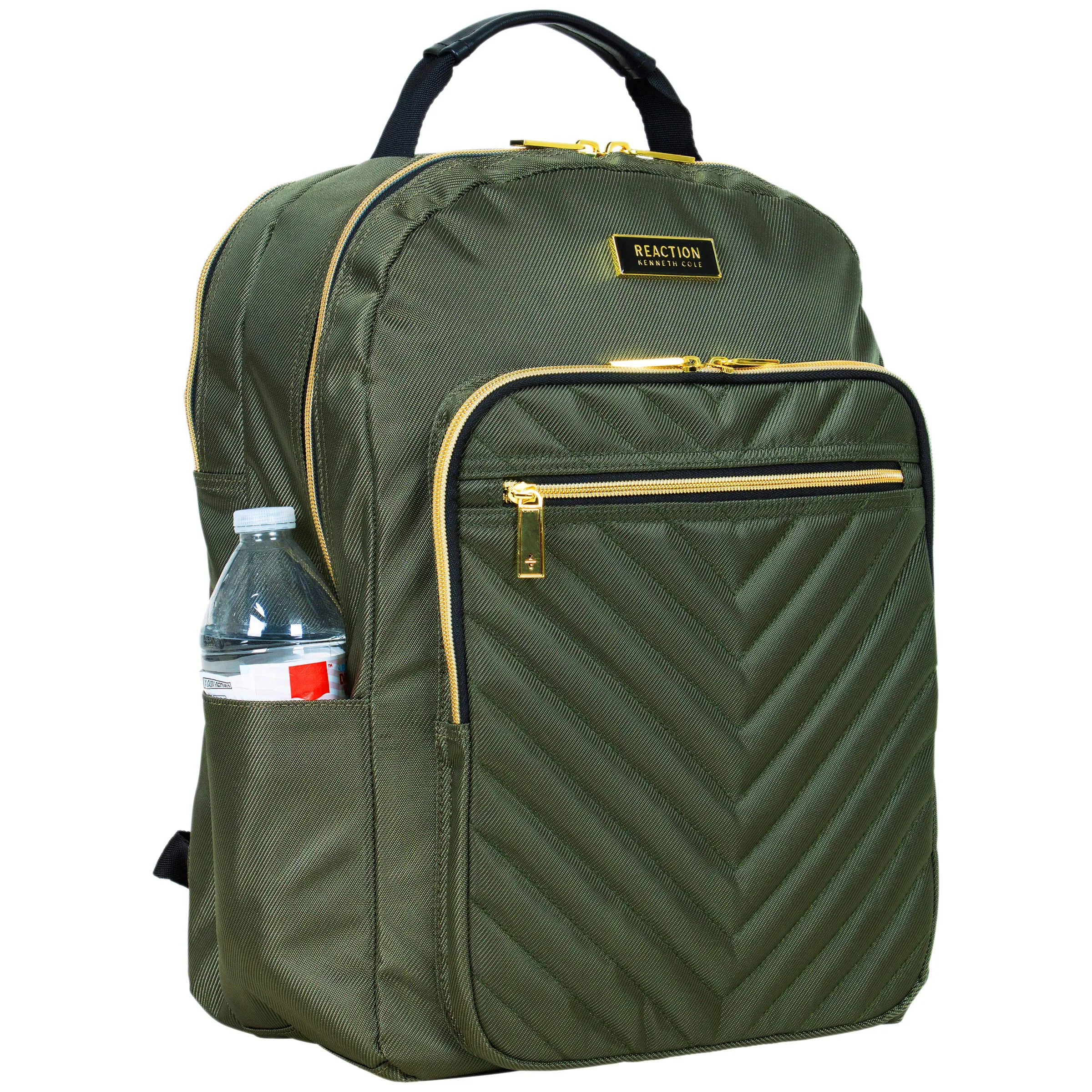 Kenneth Cole Reaction Women's Chelsea Chevron Quilted 15-Inch Laptop & Tablet Fashion Travel Backpack, Olive, Laptop