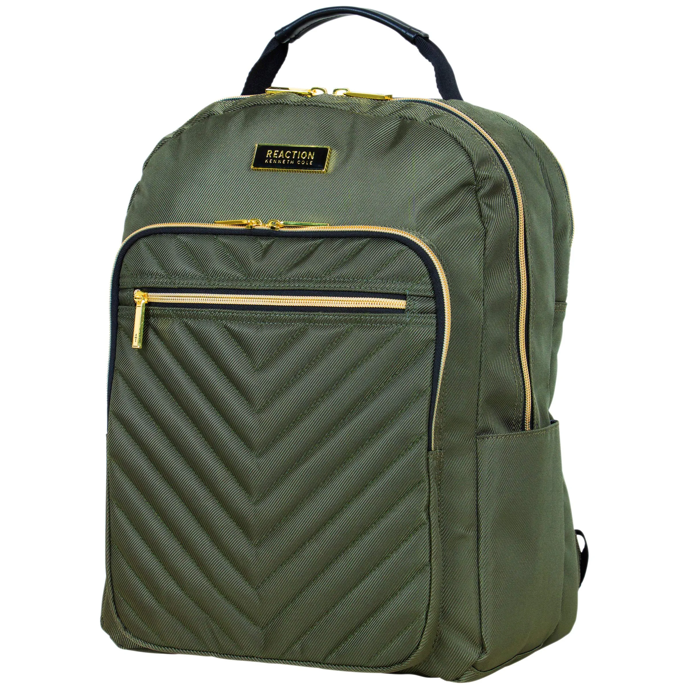 Kenneth Cole Reaction Women's Chelsea Chevron Quilted 15-Inch Laptop & Tablet Fashion Travel Backpack, Olive, Laptop