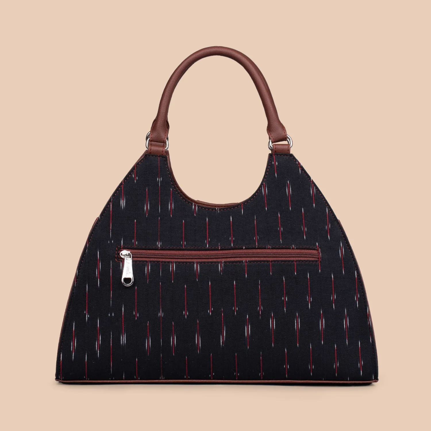 Konkona Statement Satchel Bag - Ikat GreRed