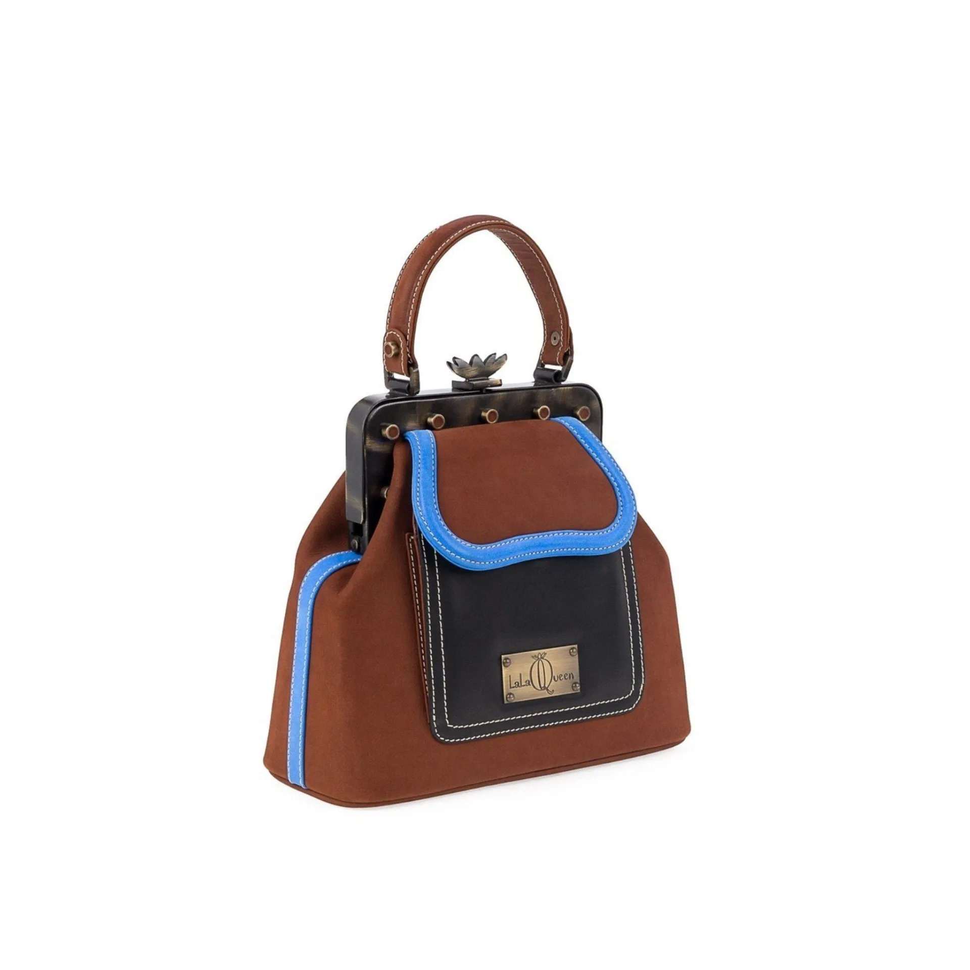 LaLaQueen Dr. Micro Exclusive Handbag Brown/Blue