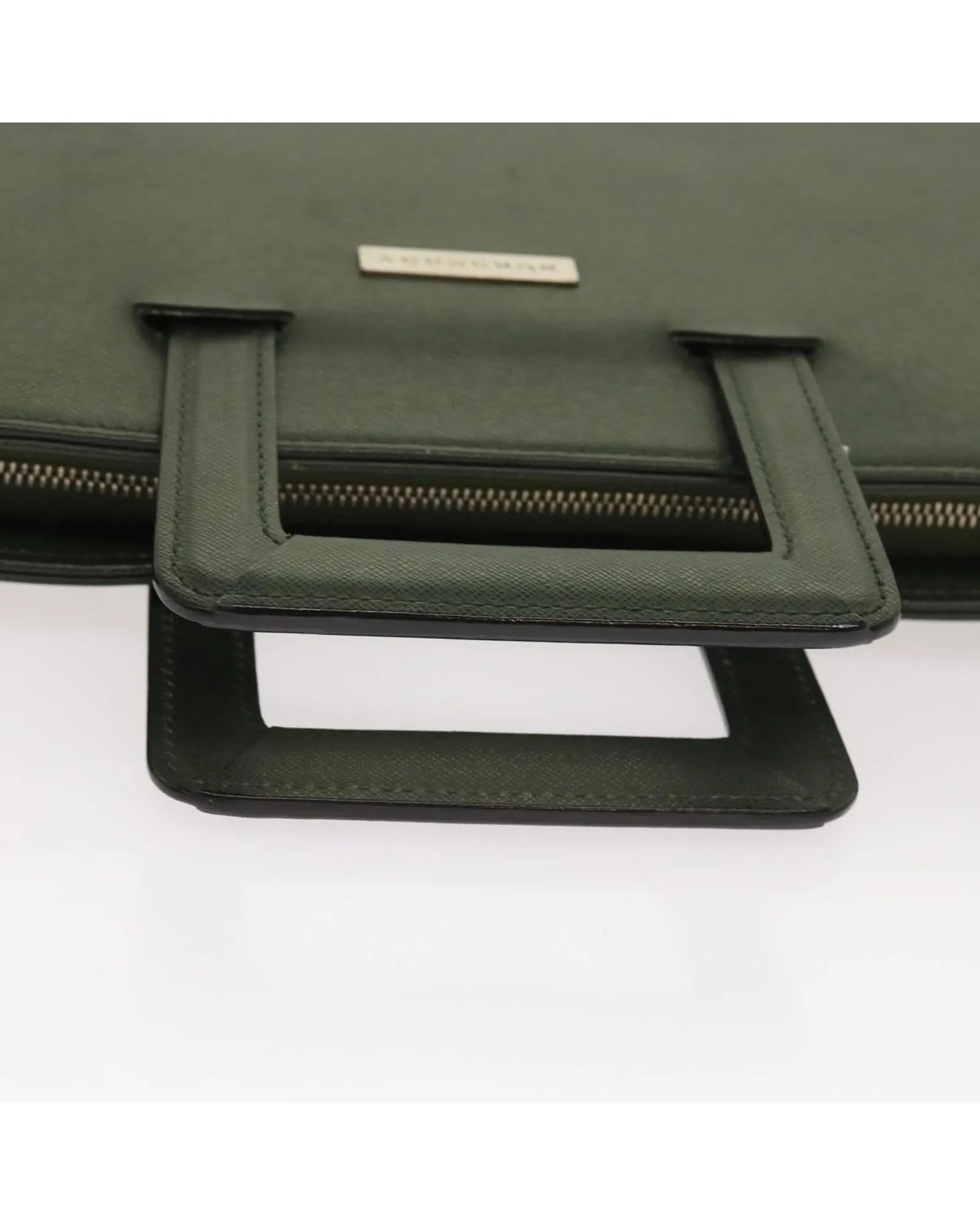 Leather Hand Bag in Khaki