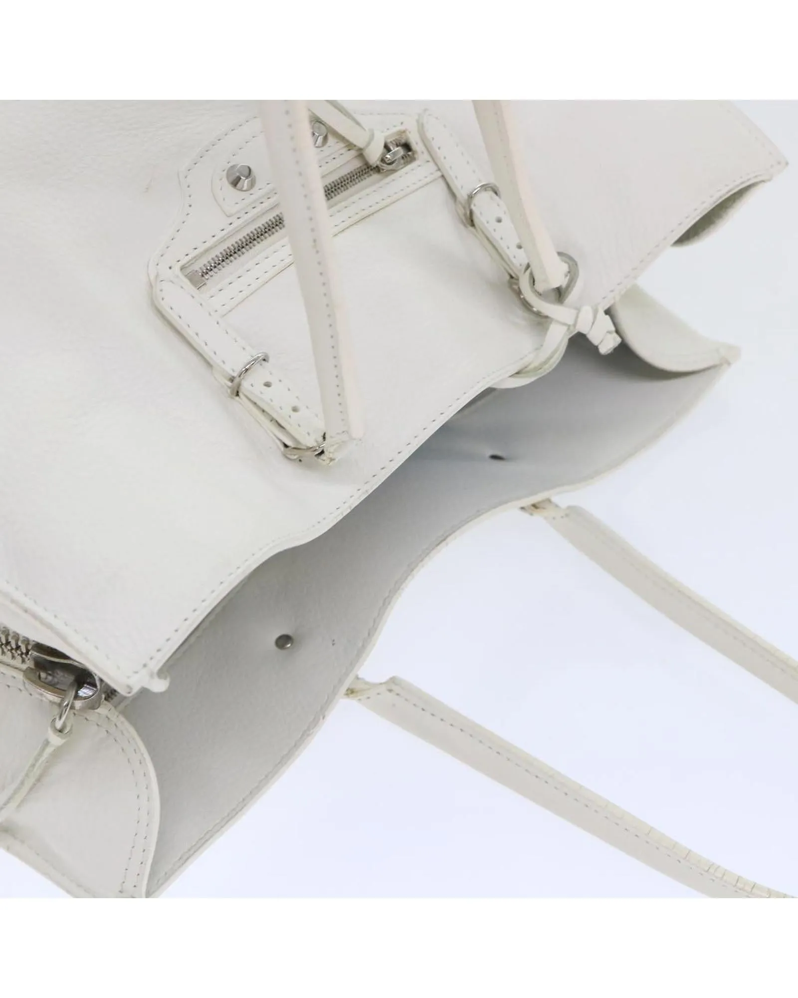 Leather Hand Bag with Mirror and Rubbing Stains