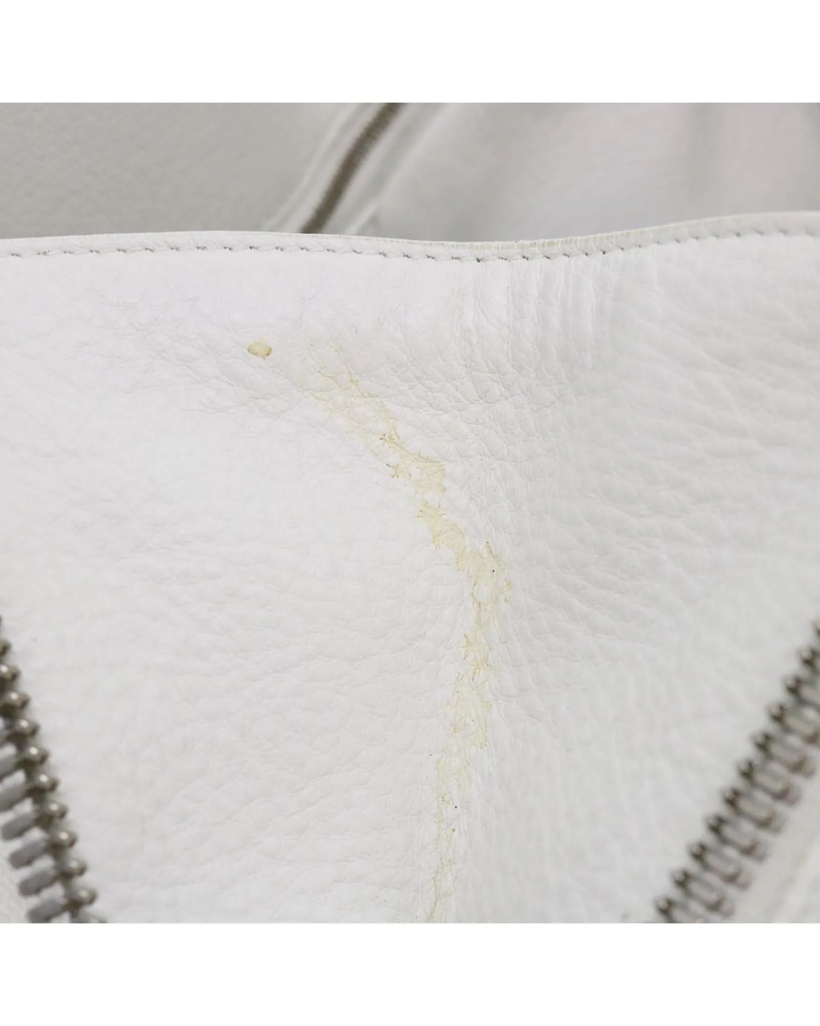 Leather Hand Bag with Mirror and Rubbing Stains