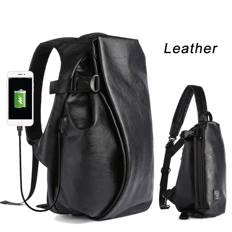 Leather School Backpack Bag