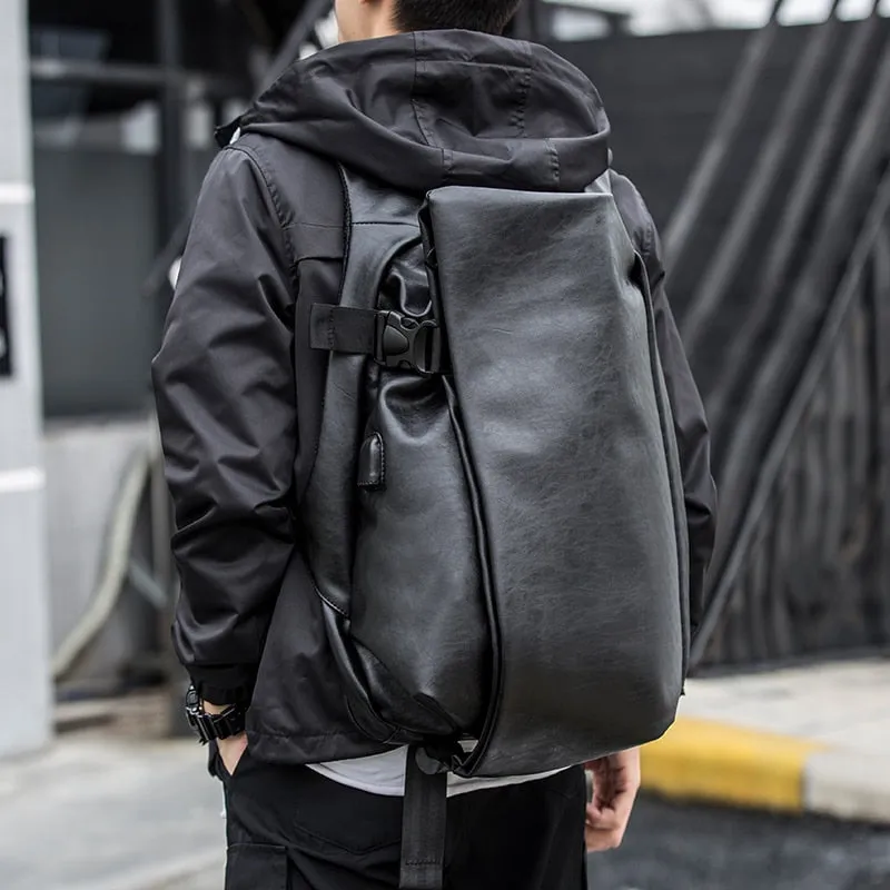 Leather School Backpack Bag