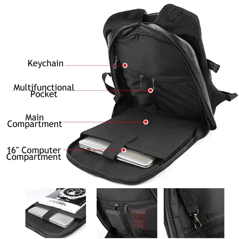 Leather School Backpack Bag