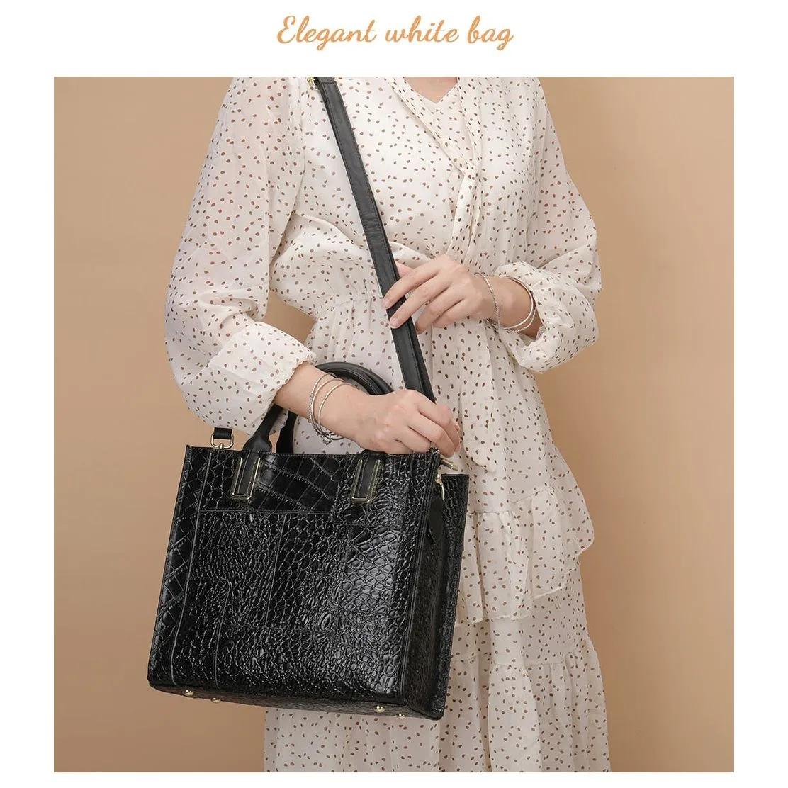LeatherLux Exotic Chic Women's Shoulder Bag