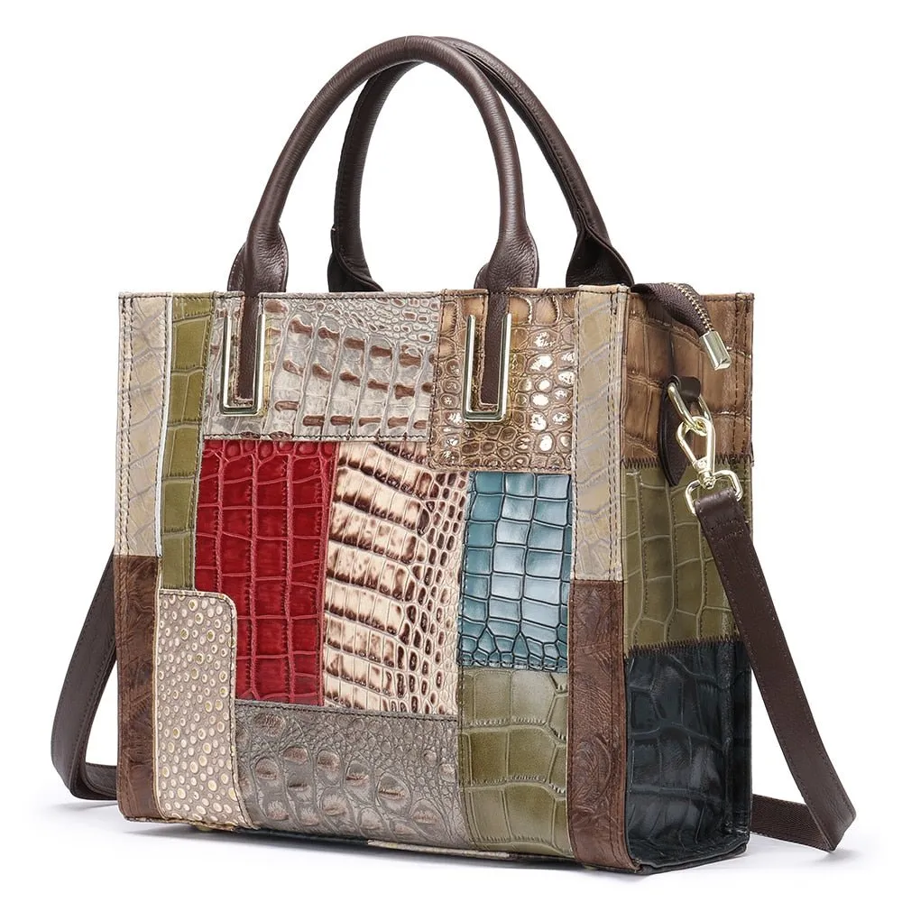 LeatherLux Exotic Chic Women's Shoulder Bag