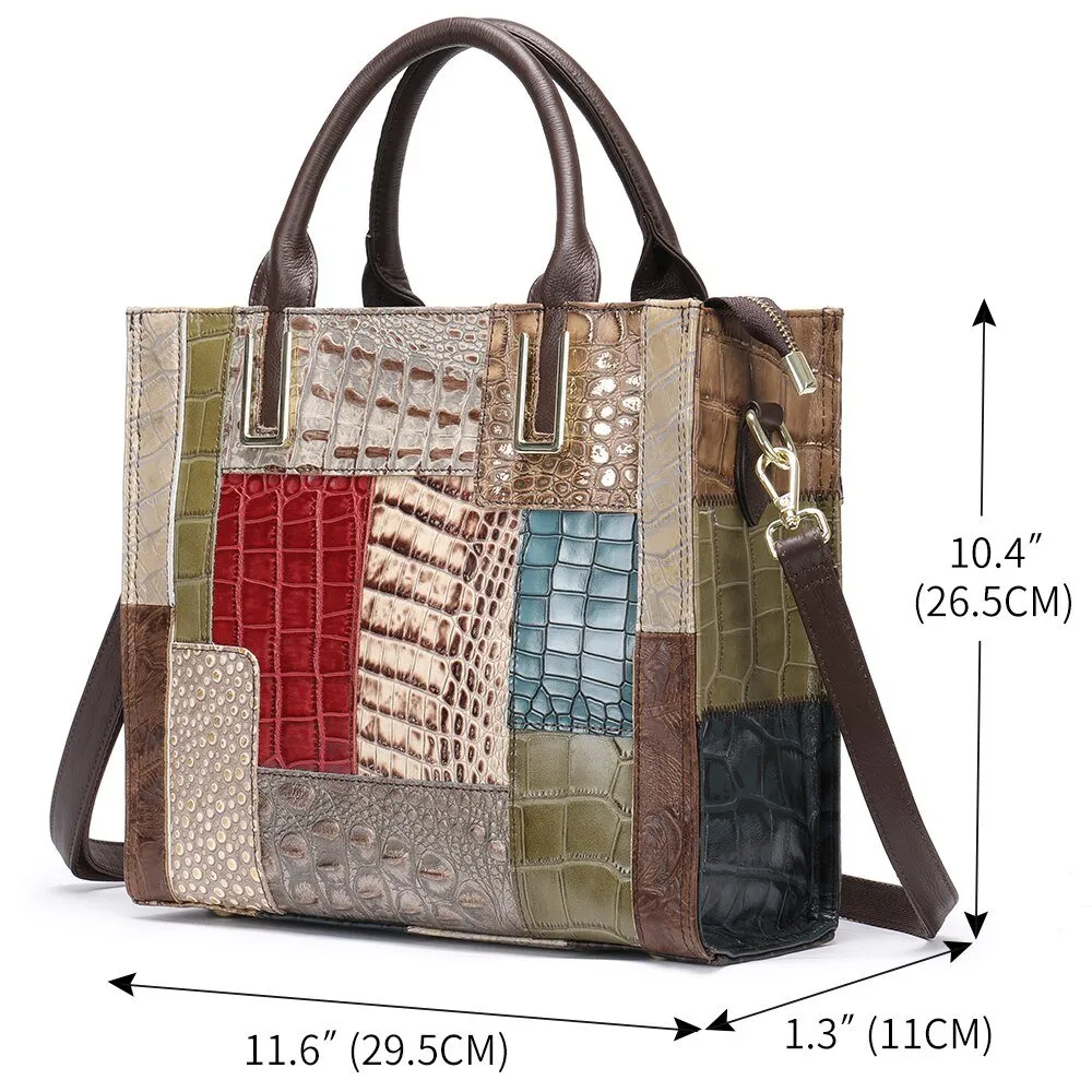 LeatherLux Exotic Chic Women's Shoulder Bag