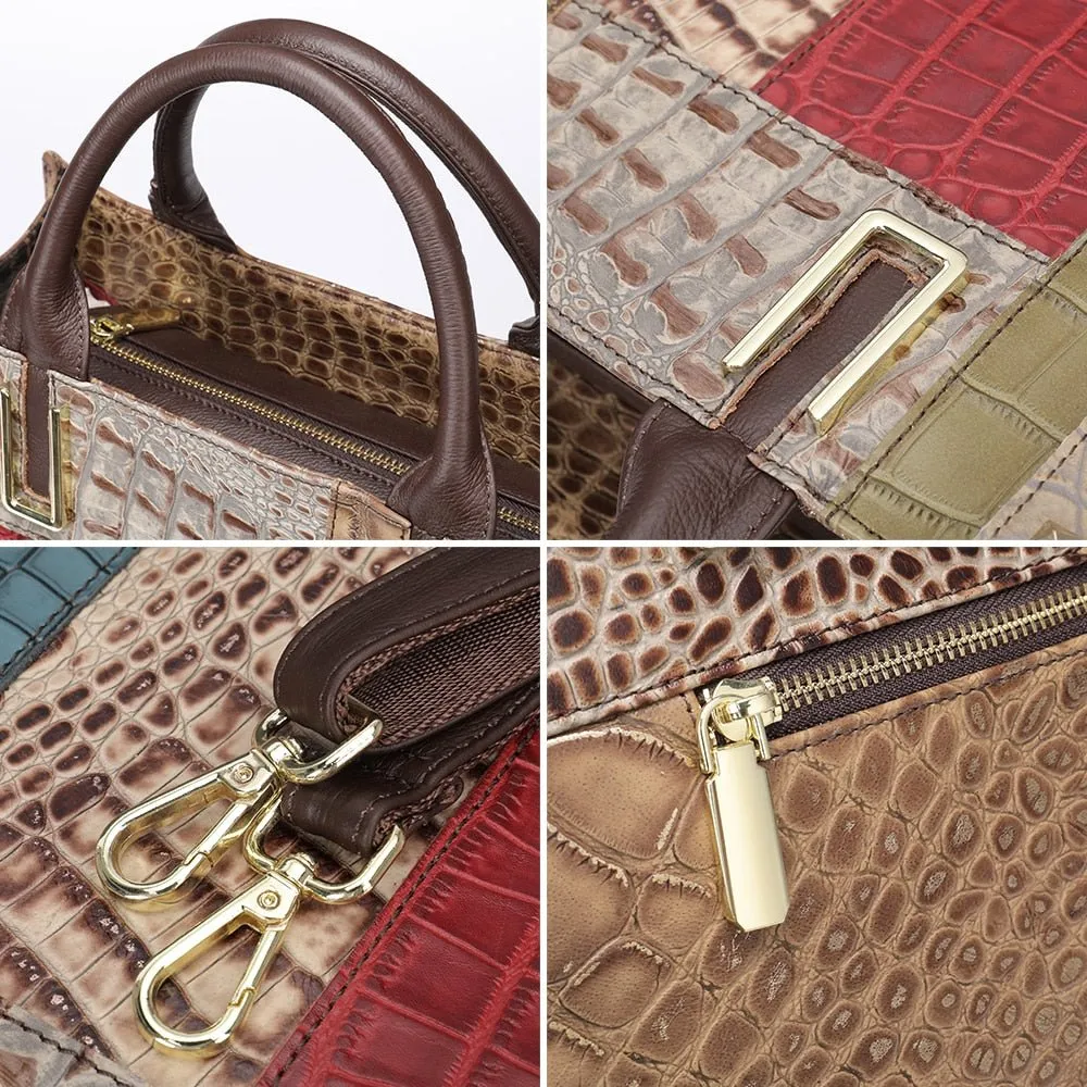LeatherLux Exotic Chic Women's Shoulder Bag