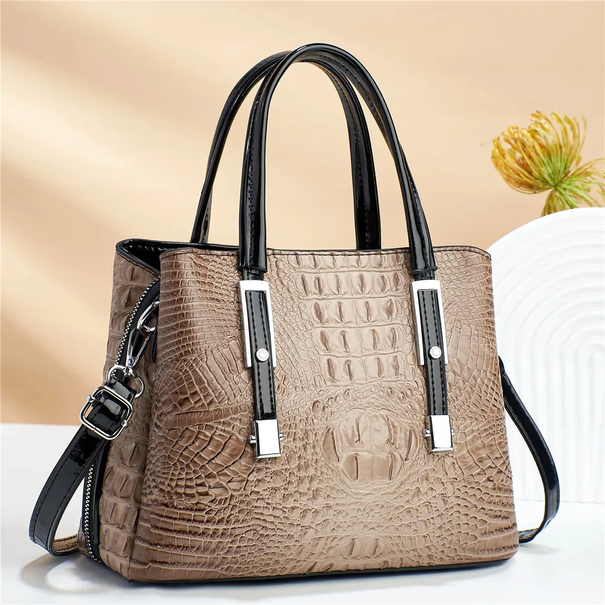 Light Luxury Crocodile Pattern PU Texture Crossbody Bags Women